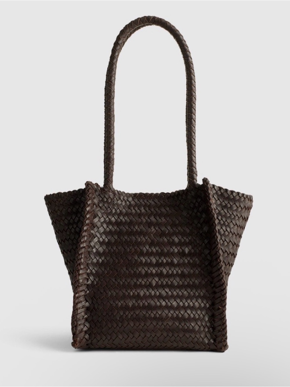 Madewell Dark Brown Woven Leather Shoulder Bag